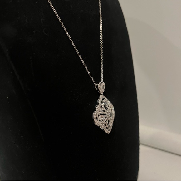 NEW Diamond Statement Pendant Necklace - Picture 3 of 4